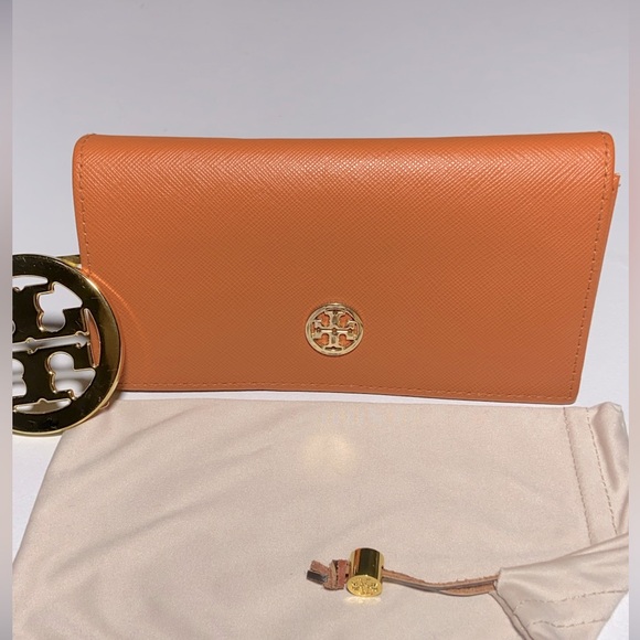 Tory Burch Handbags - Tory Burch Saffiano Leather Sunglasses Eyeglasses Case Gold Logo with Pouch